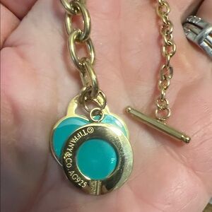 Gold Heart Tag Toggle Bracelet - Classic Link Chain